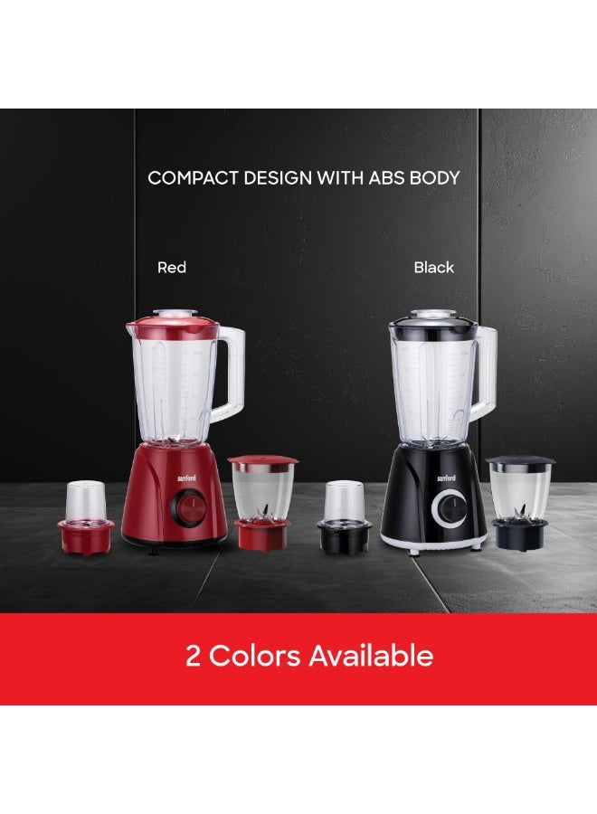 Sanford 3-in-1 Blender, Miller & Chopper, 400W Powerful Motor, 1.6 Litre Blender Jar, 600ml Chopper, 50g Dry Mill Jar, 2 Speed Control with Pulse Function, Food-grade Stainless Steel Blades, Overheat Safety Protection, Long-life and Durable Cutting Blade 1.6 L 400 W SF6807BR BS Black - Image 5
