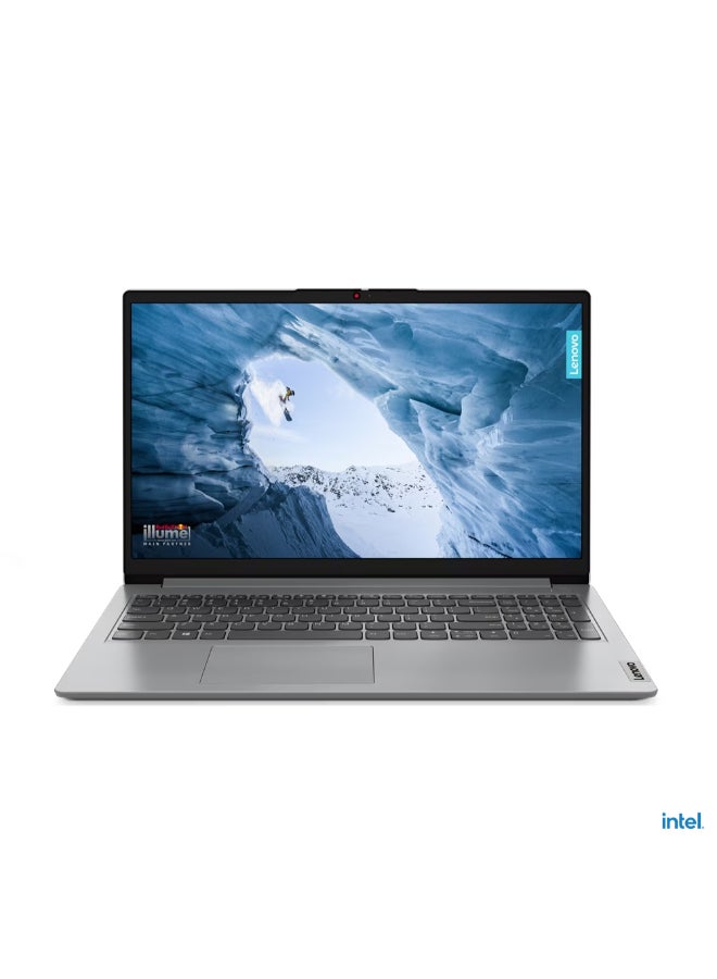 Lenovo IdeaPad 1 (Upgraded Version) Laptop With 15.6 Inch HD (1366x768) Display,Intel Celeron N4500 Processor/4GB RAM DDR4/512GB SSD/DOS(Without Windows)/Intel UHD Graphics+Laptop Casual Toploader+Genius SP-Q160 USB Stereo Speakers+Genius Wired USB Mouse/ Cloud Grey English/Arabic Silver - Image 4
