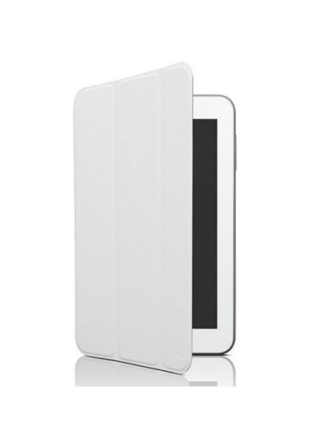 لينوفو Tablet Folio Case with Stand & Screen Protector , Slim Snap-On Cover, Scratch-Resistant Lining, Protective Film, Lightweight Sleeve for 7-Inch Tablets - white - Image 1