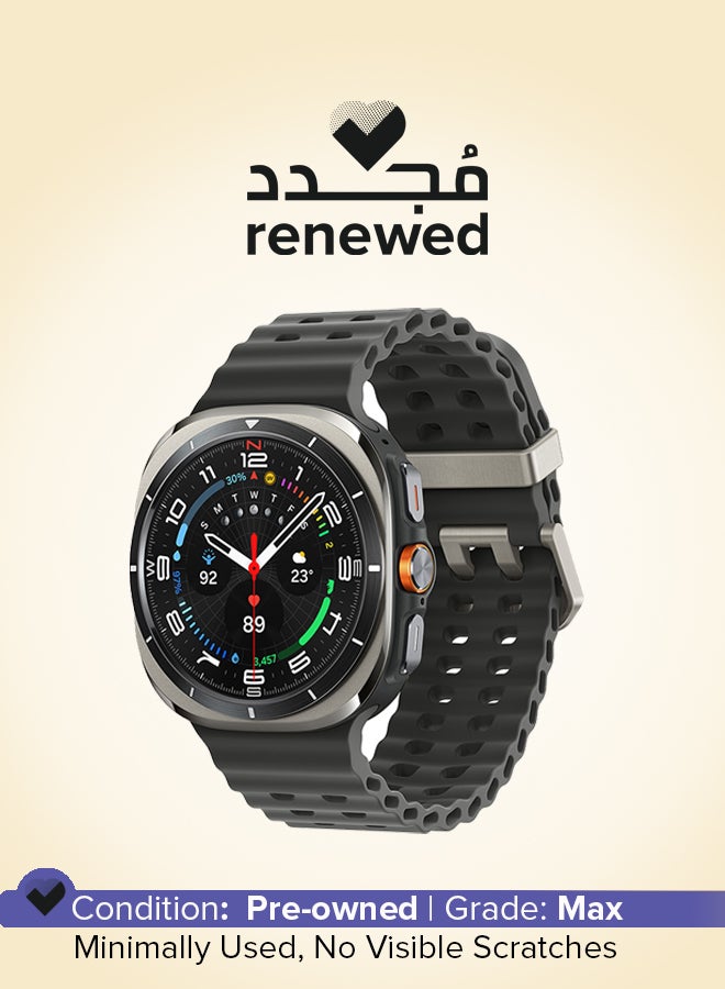 سامسونج مجدد - ساعة سامسونج جالكسي ووتش ألترا 2025 47 مم (الإصدار الدولي) ساعة ذكية LTE، هيكل تيتانيوم متين، تصميم وسادة، زر سريع، مراقبة صحية مدعومة بالذكاء الاصطناعي - - Image 1