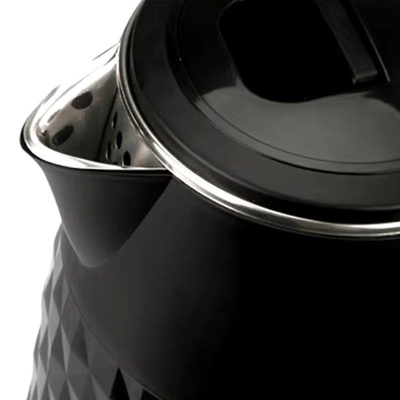 ساتشي غلاية كهربائية بسعة كبيرة مع تصميم ماسي أنيق – إيقاف تلقائي/يدوي، قاعدة دوارة 360°، تسخين مخفي وحماية من السخونة الزائدة - Image 2