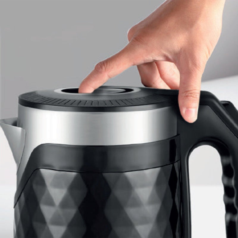 Saachi 1.8L Cordless Electric Kettle with Elegant Diamond Texture – Fast Boil, Auto & Manual Shut-Off, 360° Rotating Base, Concealed Heating Element & Overheat Protection 1.8 L 1500 W NL-KT-7762-BK black - Image 3