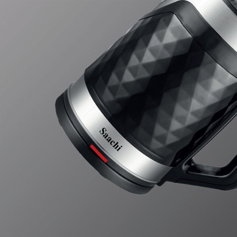 Saachi 1.8L Cordless Electric Kettle with Elegant Diamond Texture – Fast Boil, Auto & Manual Shut-Off, 360° Rotating Base, Concealed Heating Element & Overheat Protection 1.8 L 1500 W NL-KT-7762-BK black - Image 2