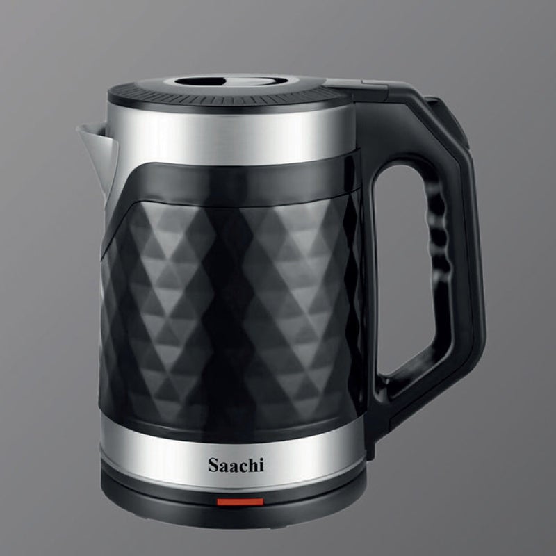 Saachi 1.8L Cordless Electric Kettle with Elegant Diamond Texture – Fast Boil, Auto & Manual Shut-Off, 360° Rotating Base, Concealed Heating Element & Overheat Protection 1.8 L 1500 W NL-KT-7762-BK black - Image 4
