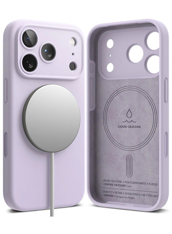 Ringke Silicone Magnetic For iPhone 17 Pro Case Cover Powerful Magnet Long Lasting Silky Feel Anti-Fingerprint Back Cover - Light Purple - Image 1