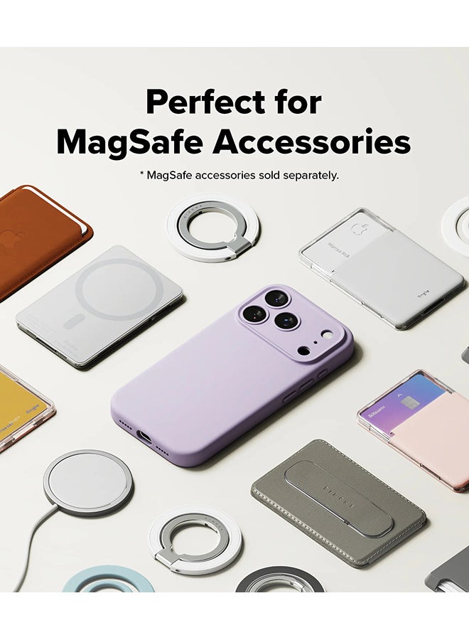 Ringke Silicone Magnetic For iPhone 17 Pro Case Cover Powerful Magnet Long Lasting Silky Feel Anti-Fingerprint Back Cover - Light Purple - Image 5