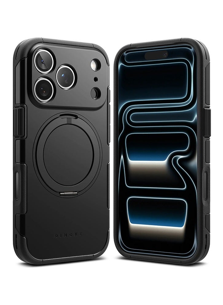Ringke Alles For iPhone 17 Pro Case, [For Magsafe] Protective Case with Stand Powerful Magnetic Cover Kickstand Rugged Shockproof Phone Case Cover - Black - Image 1