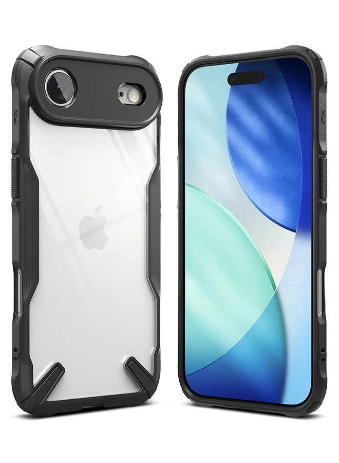 Ringke Fusion-X For iPhone Air Case Cover Transparent Hard Back Soft Flexible TPU Bumper Scratch Resistant Shockproof Protection Back Phone Cover - Black - Image 1