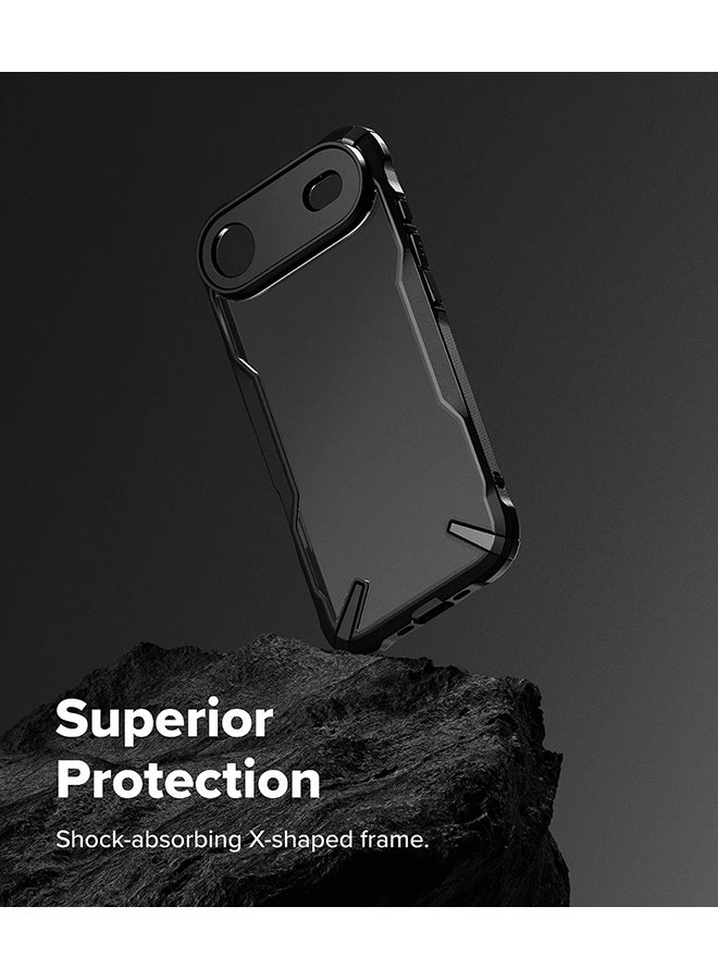 Ringke Fusion-X For iPhone Air Case Cover Transparent Hard Back Soft Flexible TPU Bumper Scratch Resistant Shockproof Protection Back Phone Cover - Black - Image 3