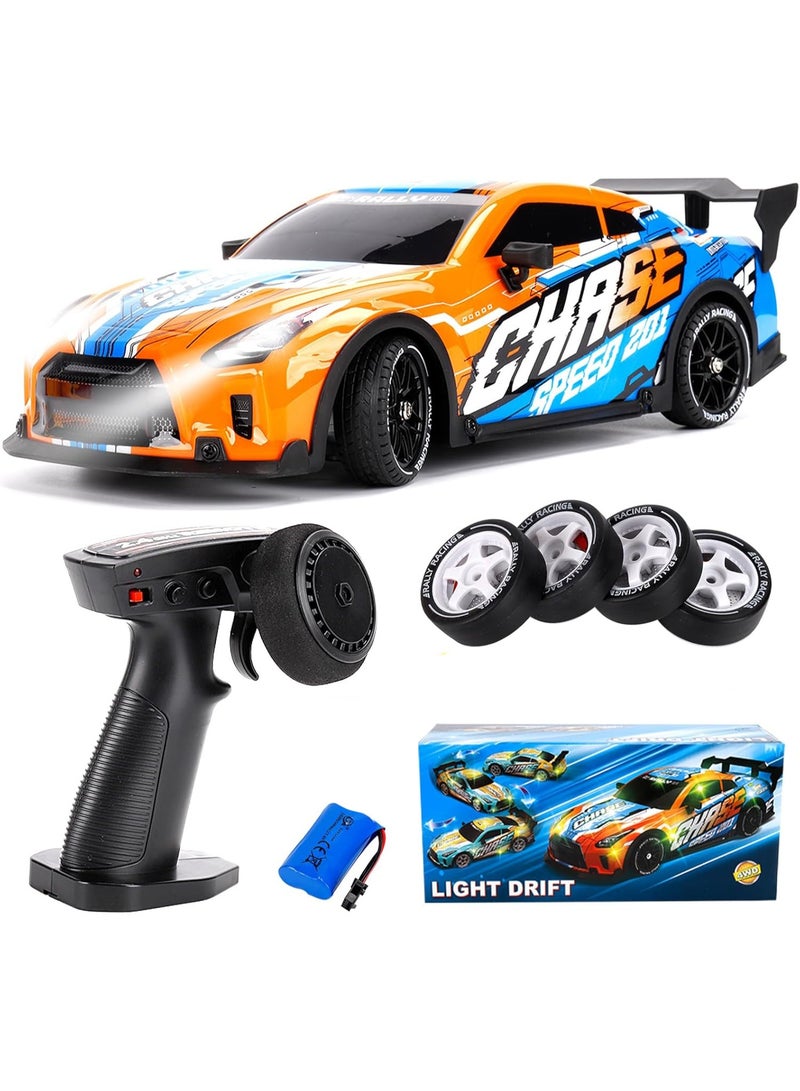 مايتويز سيارة Drift RC 1/16، 2.4Ghz RTR سيارة Drift RC، 4x4 سيارة سباق Drift مضيئة سريعة 18KM/H، شاحنة RC كهربائية عالية السرعة 4WD لجميع الطرق للأطفال - Image 1