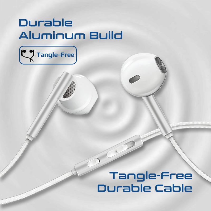 بروميت سماعات لاسي-إس USB-C السلكية مع ميكروفون ENC، محركات ديناميكية 14 مم، صوت ستيريو عالي الدقة، تحكم في مستوى الصوت، كابل بطول 1.2 متر خالي من التشابك، هيكل من الألمنيوم، للهواتف والأجهزة اللوحية واللابتوبات USB-C - Image 4