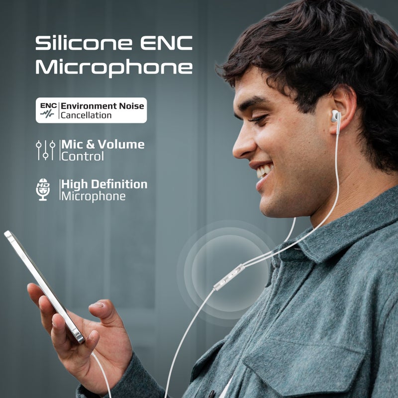 بروميت سماعات لاسي-إس USB-C السلكية مع ميكروفون ENC، محركات ديناميكية 14 مم، صوت ستيريو عالي الدقة، تحكم في مستوى الصوت، كابل بطول 1.2 متر خالي من التشابك، هيكل من الألمنيوم، للهواتف والأجهزة اللوحية واللابتوبات USB-C - Image 3
