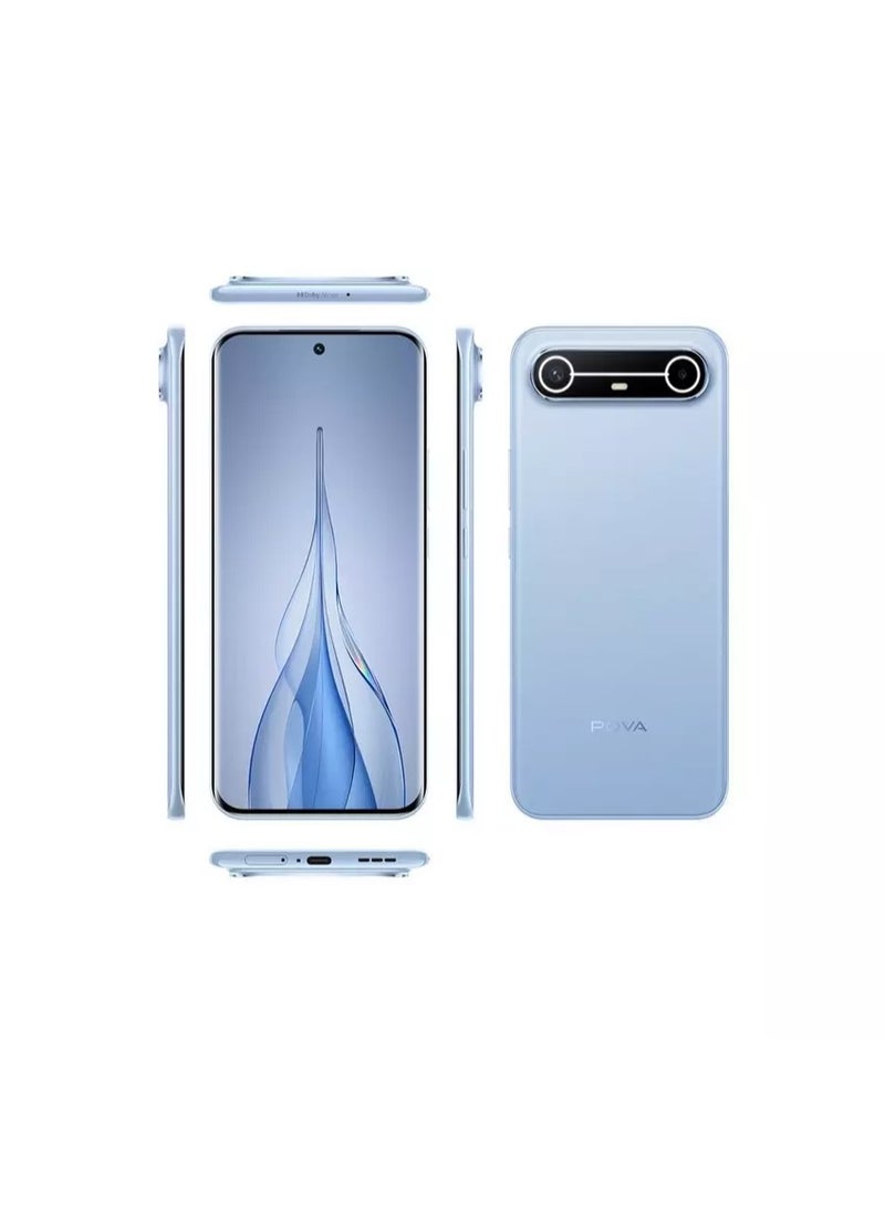 TECNO POVA Slim 5G Dual SIM Slim Sky Blue 8GB RAM 256GB 5G - With Free Gifts KSA Style Phone Case , 3 Years 50GB Cloud Storage and 400 Days Screen Warranty - Image 4