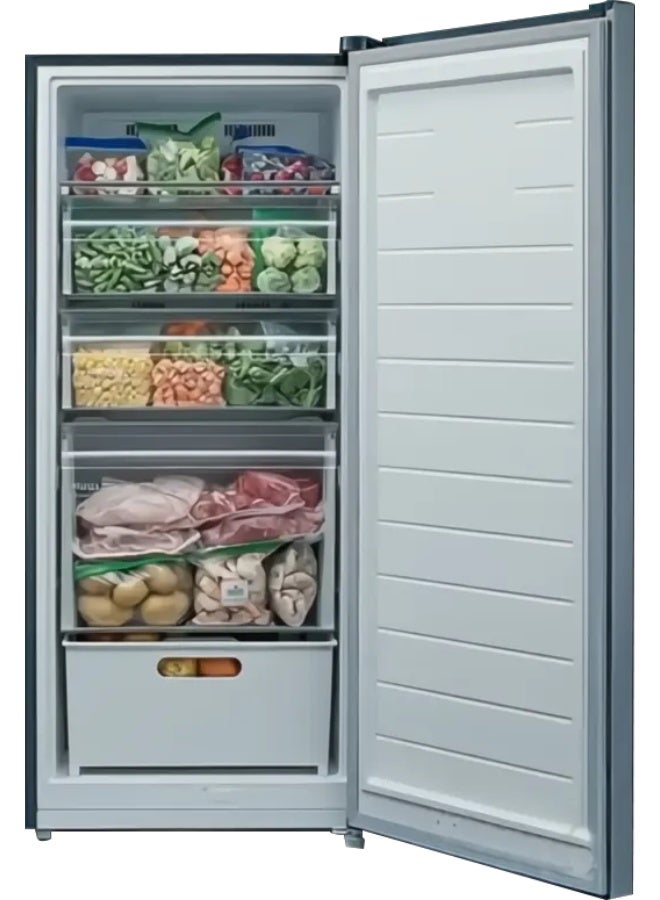 Midea No Frost Upright Freezer, 5 Drawers, Digital Display, Inverter, Silver, MDRU255FEN50 150 W MDRU255FEN50 silver - Image 2