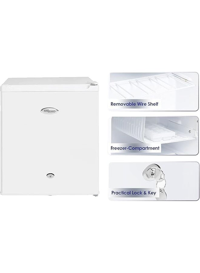 SUPER GENERAL 50 Liter Gross Volume Compact Mini-Refrigerator,  Beverage-Fridge with Child Lock, Shelf, Freezer-Box, reversible door, SGR035HE, White SGR035HE white - Image 2