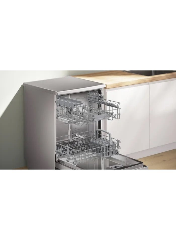 بوش Series 4 Freestanding Dishwasher 60 cm 13 Place Settings 6 Programs Stainless Steel Anti-Fingerprint Super Silence 44 dB SMS46NI20V SMS46NI20V silver - Image 3