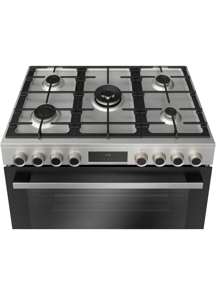 BOSCH Gas Cooker Series 8 Freestanding 90x60 cm Stainless Steel5 Burners, 147L Oven Capacity Catalytic Cleaning Model HIZ5G7W51S HIZ5G7W51S silver - Image 5