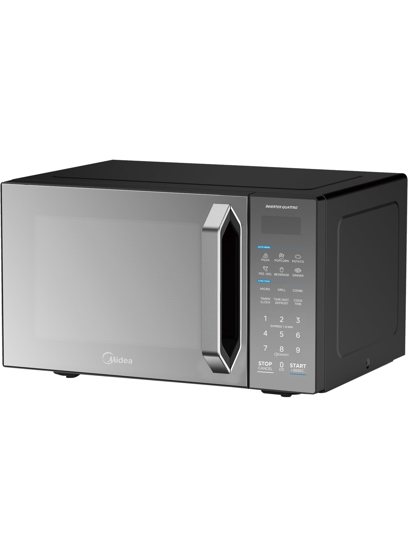 Microwave 25L 900 W 1000W for Grill 11 Power level Inverter Quattro 6 Auto Menus 25 L 900 W EG9P022MX-B Black Mirror door