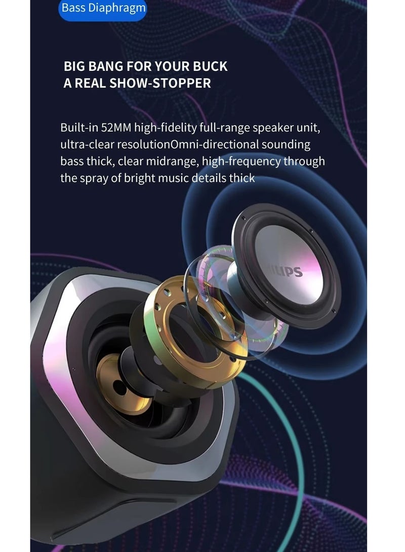 Philips SPA2209 Desktop Speakers 5W - 2.0 Channel Stereo - USB Powered + 3.5mm Cable multi color - Image 5