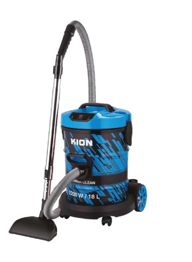 كيون Barrel Vacuum Cleaner - 2200 Watts - 18 Liters - Blue and Black - DVC621 18 L 2200 W DVC621 Blue and Black - Image 1