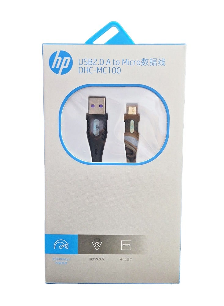 HP Fast Charging and Data Transfer Cable DHC-TC100 USB to Micro , Supports charging up to 5A and data transfer speed up to 480Mbps, Durable and high-quality black - Image 4