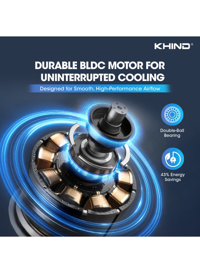 KHIND 16 Inch BLDC Table Fan with Remote | 9 Speed, 3 Modes, Energy Efficient Motor, Silent Operation <62dB, High Air Delivery 60m³/min  TF1603DC 36 W SF1603DC Black - Image 4