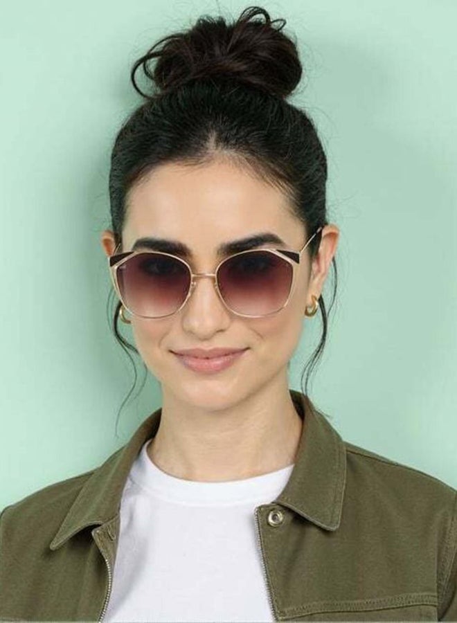 VINCENT CHASE Women's By Lenskart | Gold Brown Full Rim Cat Eye | Economic Range | Branded Latest and Stylish Sunglasses | 100% UV Protected | Women | Large | VC S15795 - Image 3