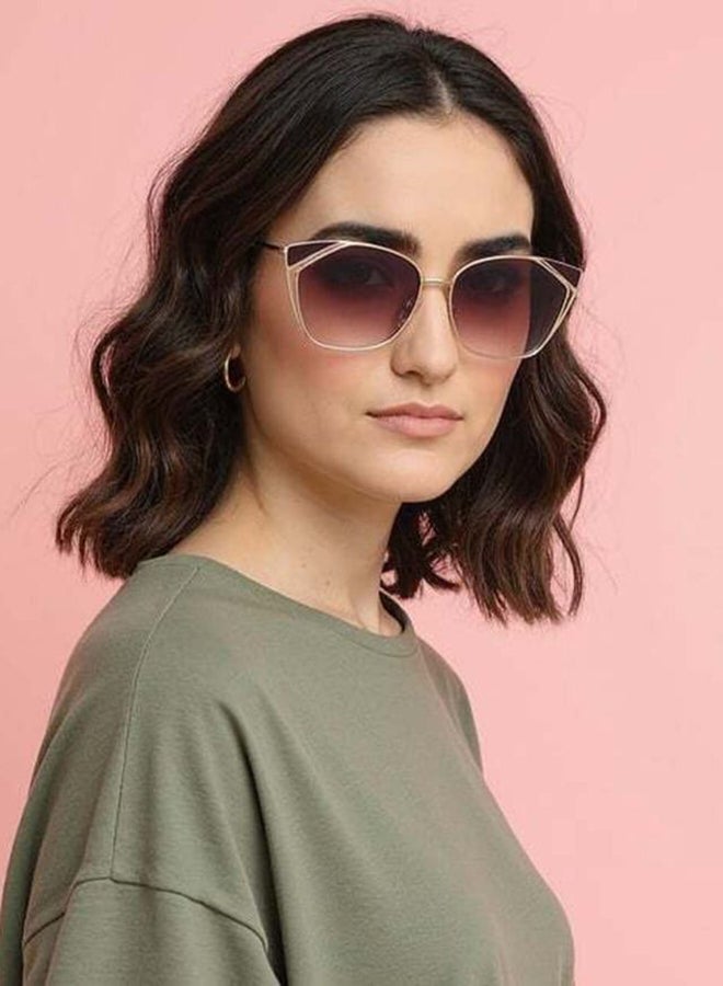 VINCENT CHASE Women's By Lenskart | Gold Brown Full Rim Cat Eye | Economic Range | Branded Latest and Stylish Sunglasses | 100% UV Protected | Women | Large | VC S15795 - Image 4