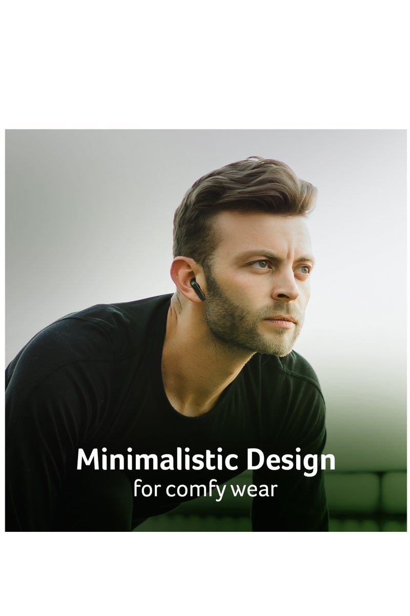 Acer AHR155 True Wireless Bluetooth Earbuds with 24H Playtime, Type-C Charging, 10mm Dynamic Drivers, Extra Bass, ENC, Smart Touch Control, HD Voice, Lightweight Earphone, Long Battery Life With type C Charging cable Black - Image 3