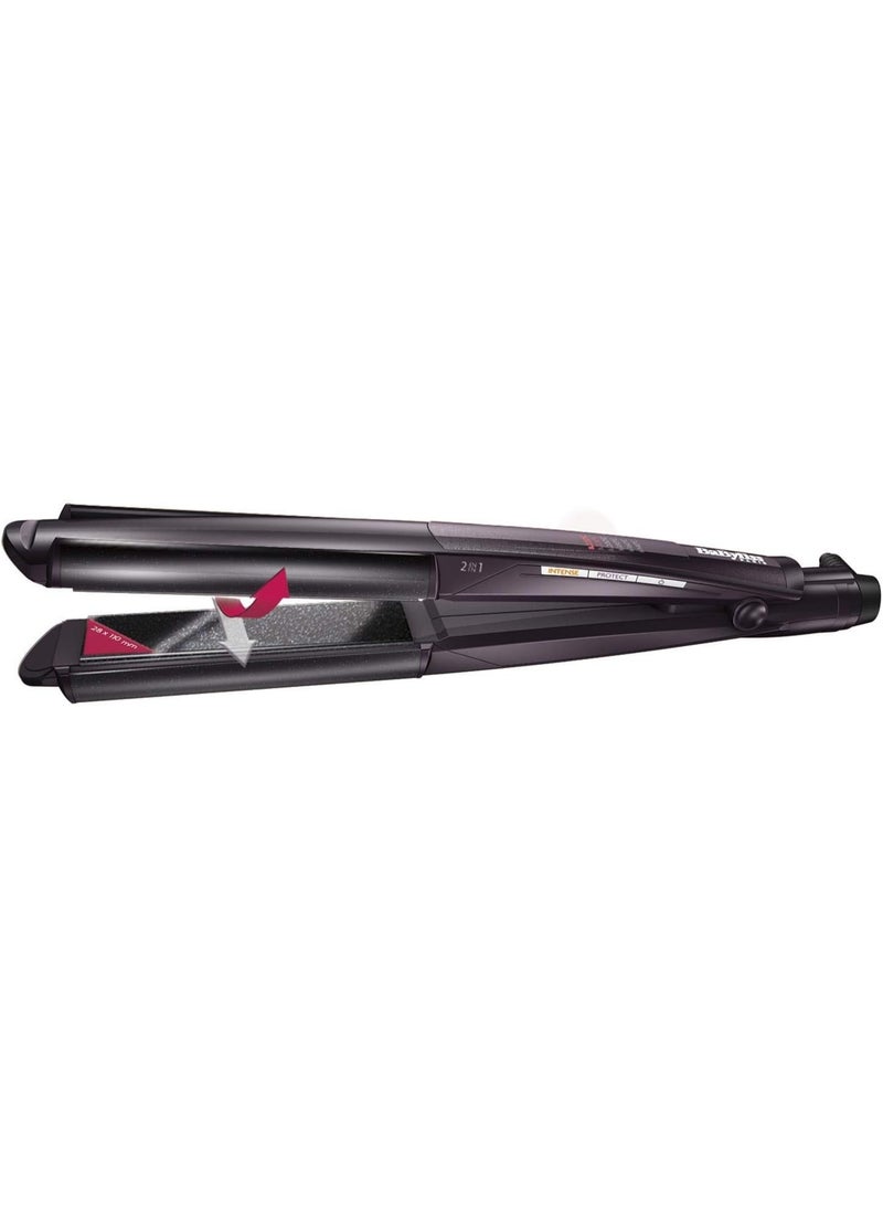 BaByliss Hair Straightener wet & Dry Straight 2in1 Straightening And Curling | Advanced Heat Technology With Quick Heat-up Time ST330ALE Black black - Image 2
