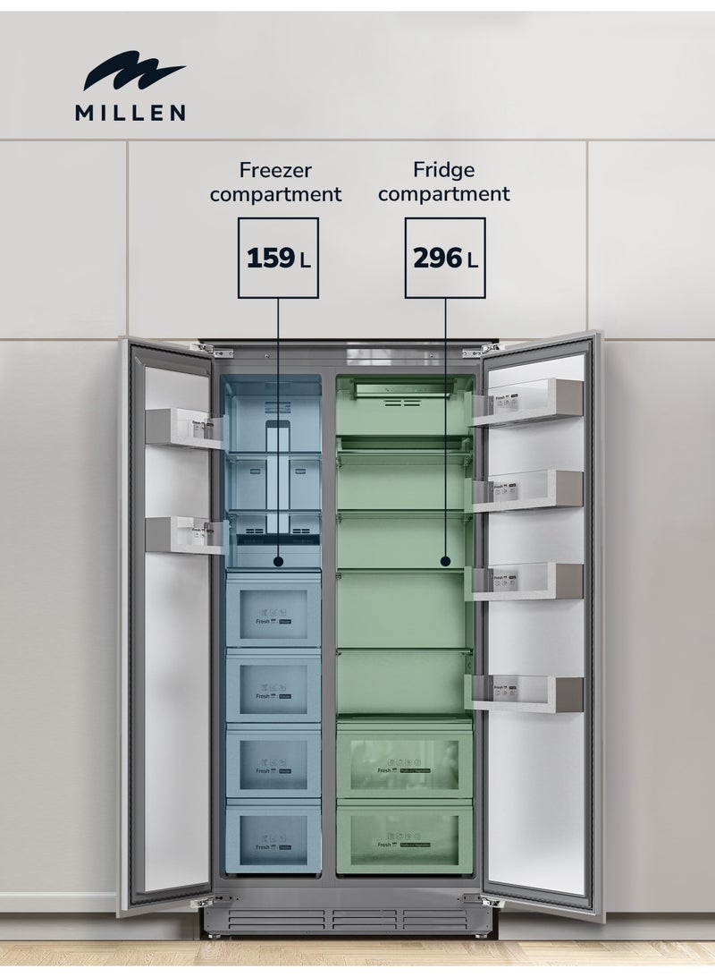 Built-in Refrigerator, 455L, 3 Y Warranty, Grey Interior, No Frost, Side by Side Fridge Freezer, Electronic Controls, LED Backlight, MBSB455ID MBSB455ID grey - pnsku/N70244953V/45/_/1759831124/6a39906a-eaae-4e32-812e-ec35baa74b9f