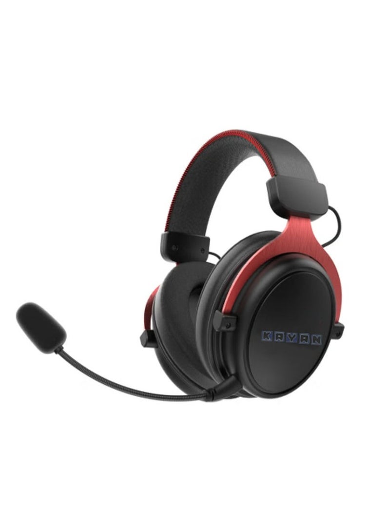 كايان سماعة الألعاب اللاسلكية KAYAN NOVA مع ميكروفون، بطارية لمدة 30 ساعة، جهاز استقبال USB بتردد 2.4GHz، زمن استجابة منخفض للغاية، متوافقة مع الكمبيوتر، PS4/PS5، Xbox، نينتندو، والهواتف المحمولة – أسود/أحمر - Image 1