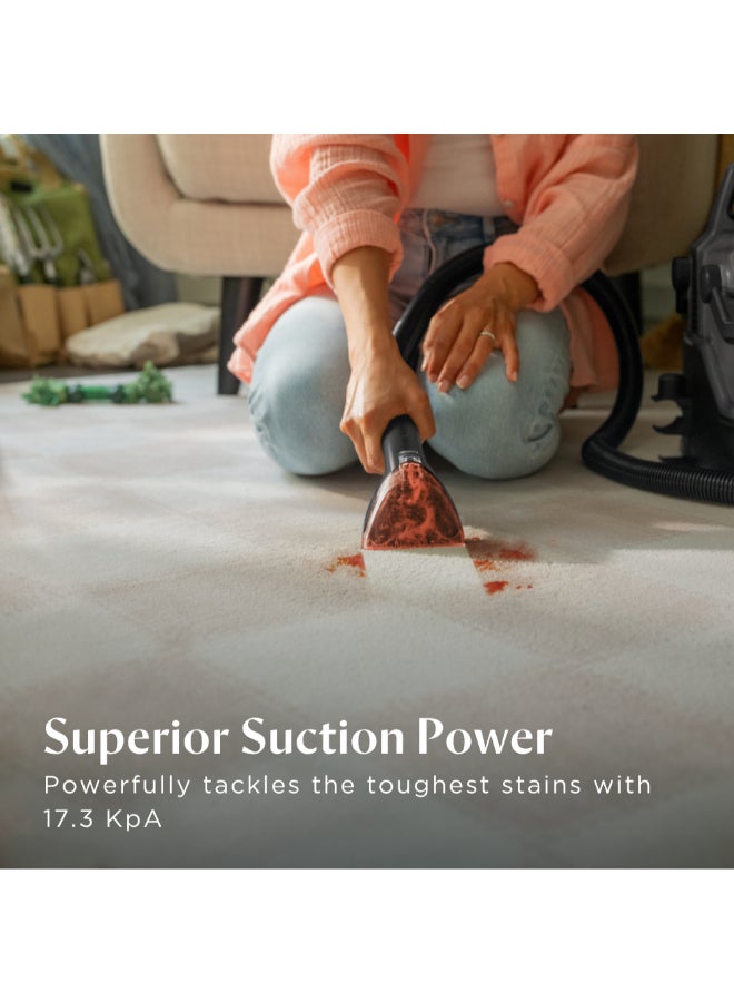 Bissell SpotClean PRO Turbo 3911K – Portable Deep Cleaner withٍ Superior suction  & SmartMix™ Technology, Two Cleaning Modes for Everyday Spills & Tough Stains, Quieter Operation for Cleaning Without Disturbance | 2-Year BISSELL Warranty 420 W 3911K Black/ Grey - Image 4