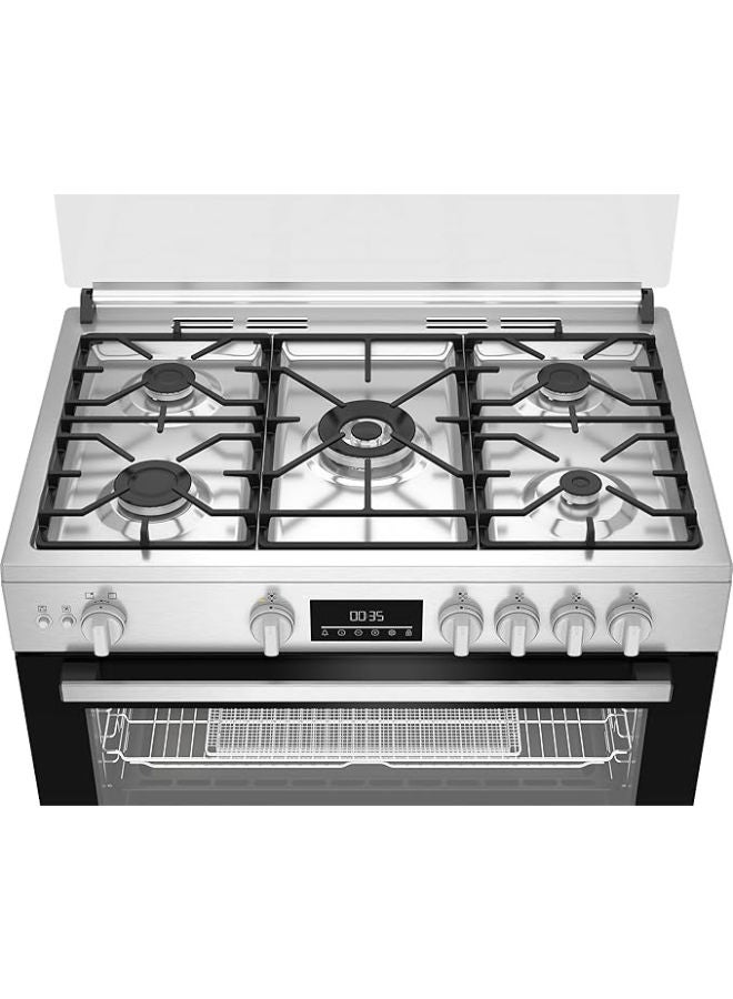 Beko 90cm gas stove with fan, digital controls BGGR11225GXA silver - Image 4