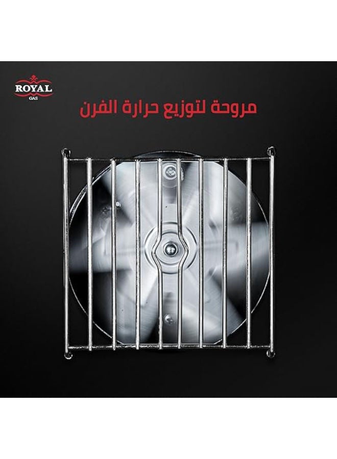 رويال 90cm Cast Iron Digital Stove with Fan, Caesar Series 10294 silver - Image 2