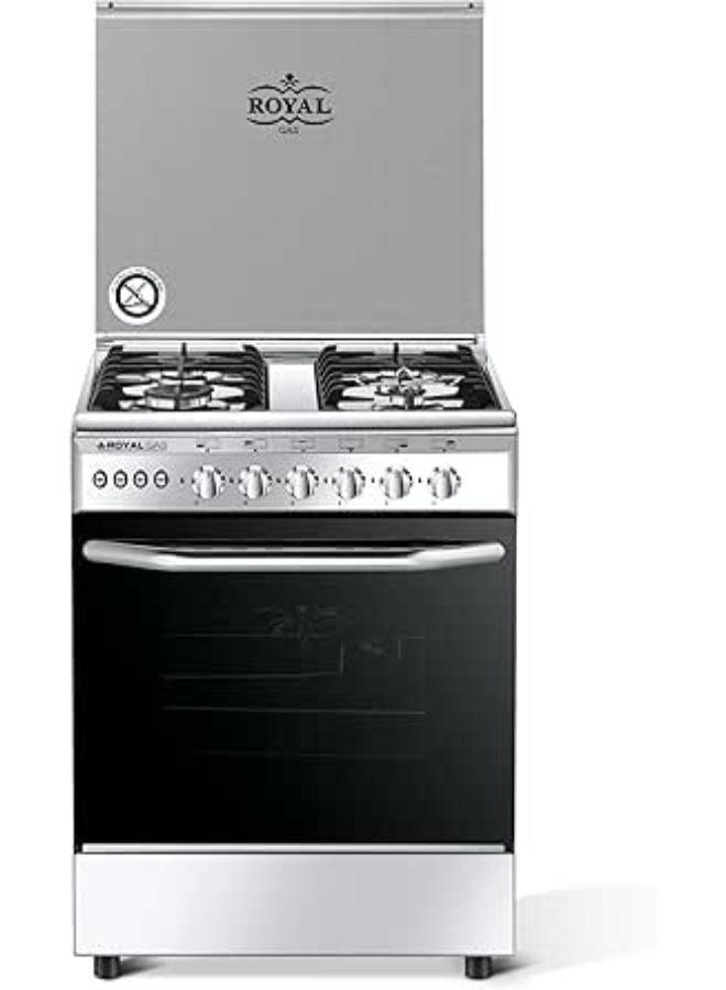 رويال 60cm cast iron stove with fan 10284 silver - Image 1