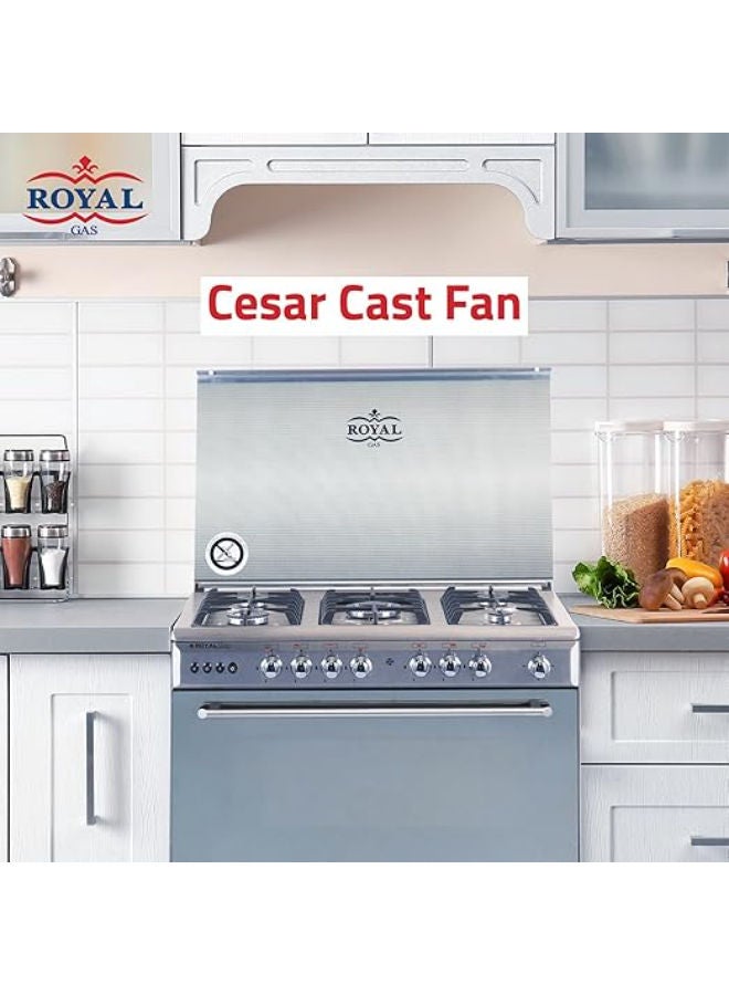 رويال 60cm cast iron stove with fan 10284 silver - Image 2