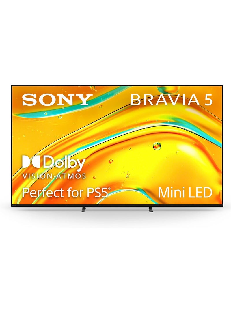 Sony BRAVIA 5 – 75″ Mini‑LED 4K Smart Google TV (2025 Model) with XR Processor, Dolby Vision/Atmos, 120 Hz Refresh, PS5 Features K-75XR50 black - Image 1