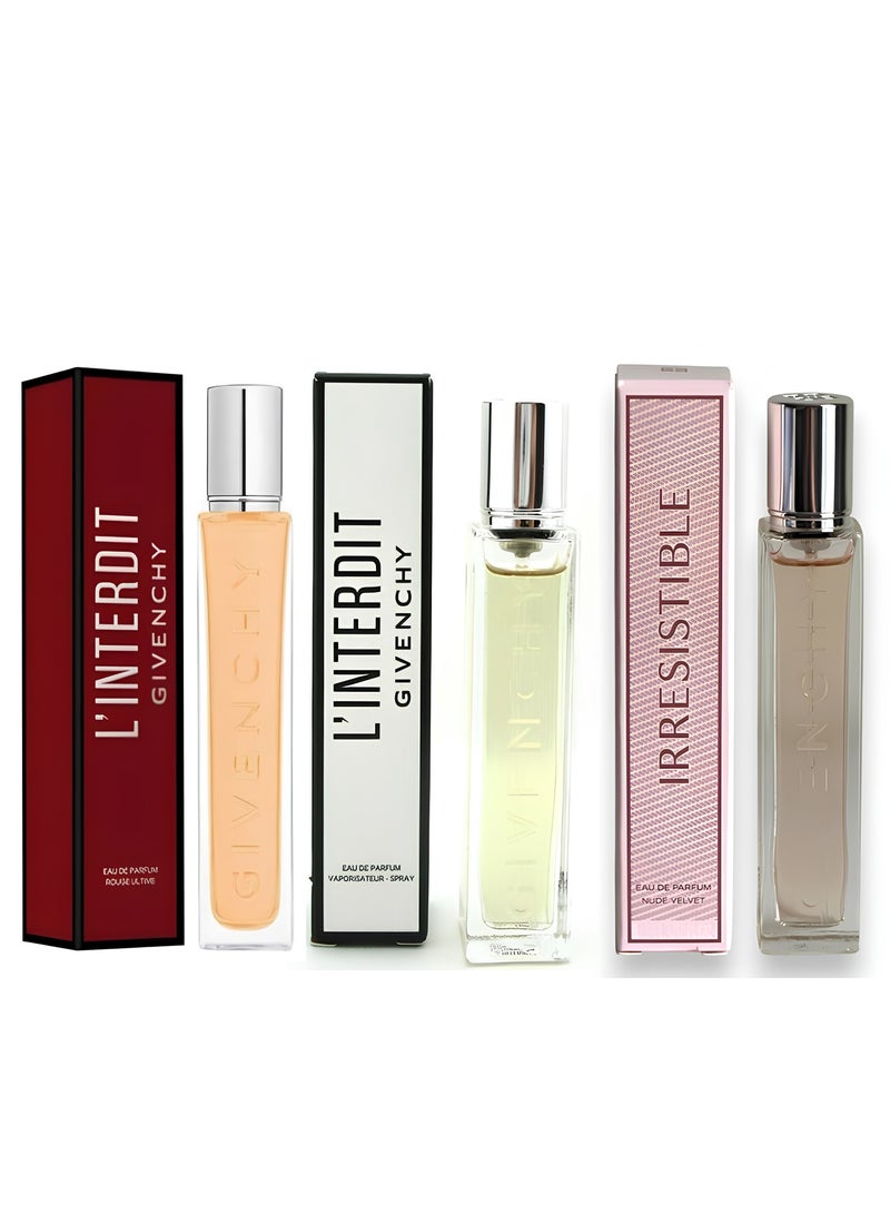 GIVENCHY Collection (Irresistible EDP Nude Velvet + L’Interdit EDP + L’Interdit Rouge Ultime Edp) 12.5ml - Image 1