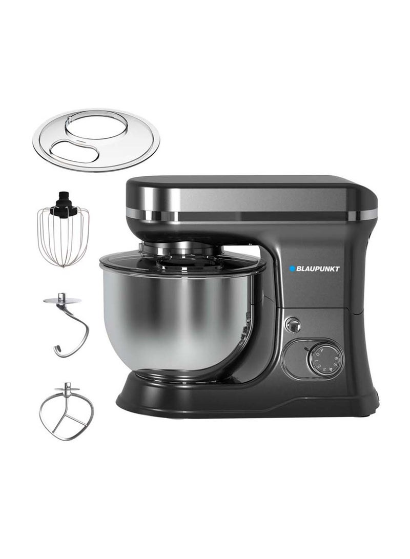 Blaupunkt Stand Mixer 1000W – 6-Speed with Pulse, 5L Stainless Steel Bowl, Dough Hook, Beater, Whisk, Metal Gear, Planetary Mixing, Splash Guard, Tilt Head, 2-Year Warranty 5 L 1000 W PMS510 Black - Image 1