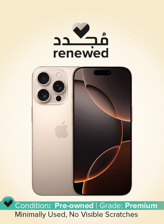 Apple Renewed - iPhone 16 Pro 256GB Desert Titanium 5G With Facetime - Middle East Version - Image 1