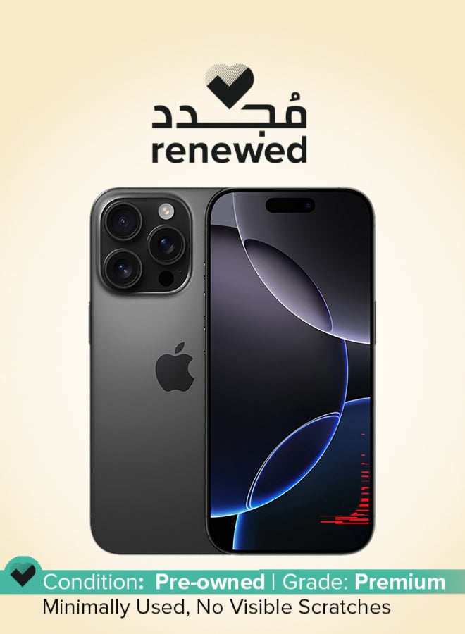 Apple Renewed - iPhone 16 Pro 128GB Black Titanium 5G With Facetime - Middle East Version - Image 1