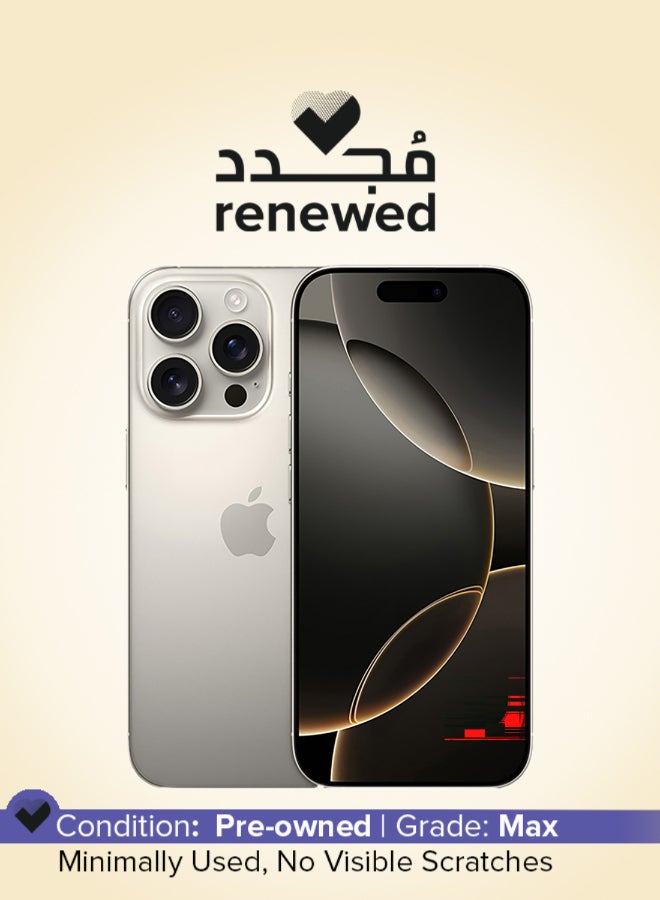 Apple Renewed - iPhone 16 Pro 128GB Natural Titanium 5G With Facetime - Middle East Version - Image 1