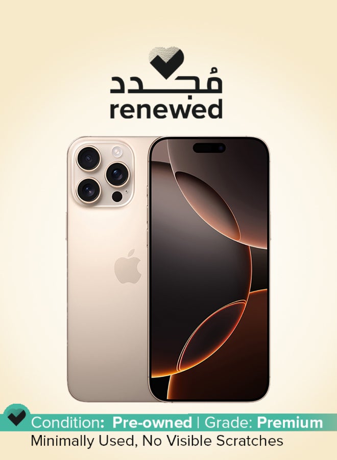 Apple Renewed - iPhone 16 Pro Max 256GB Desert Titanium 5G With Facetime - Middle East Version - Image 1