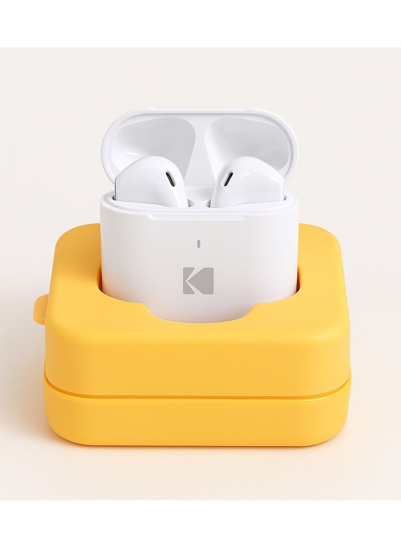 كوداك Kodak True Wireless Stereo Earbuds with Touch Control 40-Hour Standby 5Hour Playback Fast Charging Case Compact and Comfortable White - Image 1