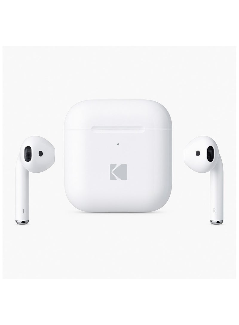 كوداك Kodak True Wireless Stereo Earbuds with Touch Control 40-Hour Standby 5Hour Playback Fast Charging Case Compact and Comfortable White - Image 2