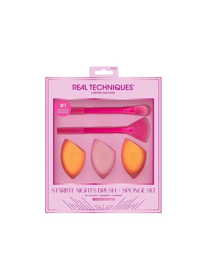ريل تكنيكس Starlight Night Brush Set + Sponge Set 5 Tools Multi color - Image 1