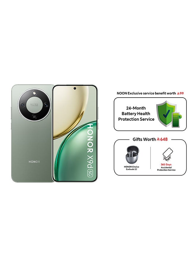 Honor X9d 5G Dual SIM Forest Green 12GB RAM 256GB With Honor Choice Earbuds S7 And 365 Days Screen Protection - Middle East Version - Image 1