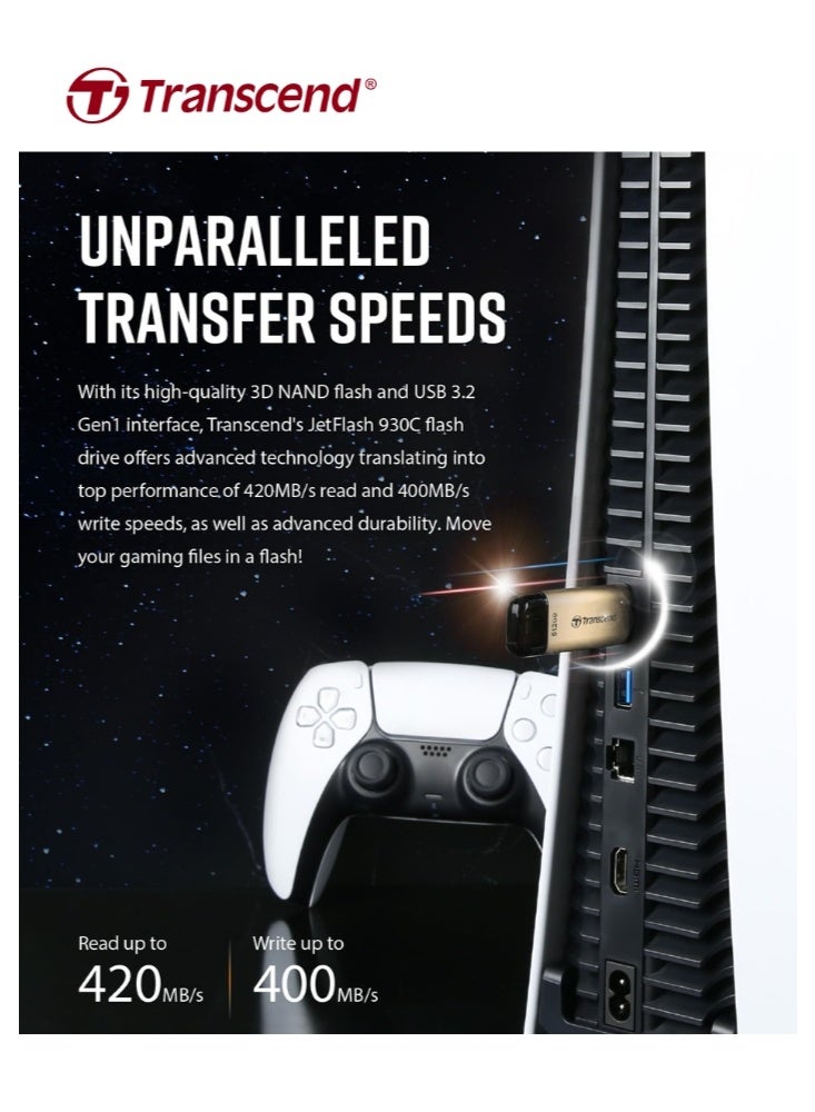Transcend JetFlash 930C 256 GB USB Flash Drive, USB A 3.2 Gen 1, USB Typ-C | TS256GJF930C 256 GB - Image 2
