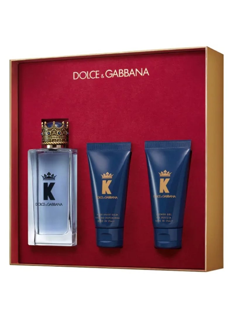 دولتشي آند غابانا مجموعة هدايا K: 100 مل ماء تواليت + 50 مل بلسم بعد الحلاقة + 50 مل جل استحمام 3 قطع - Image 3